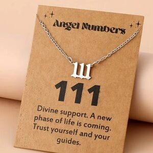 Beautiful 111 angel number stainless steel necklace in silver.
